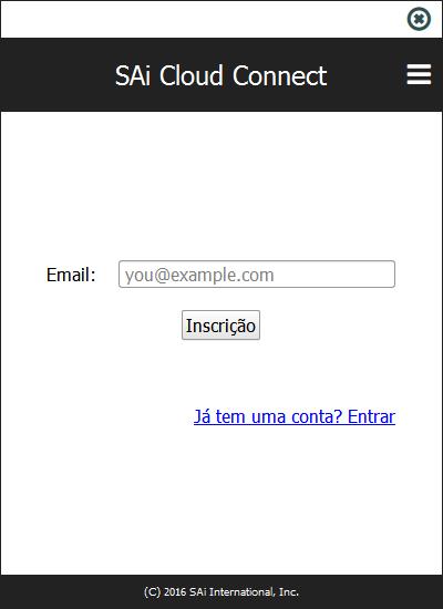 2. Instalação do Cutting Master 4 2-3 Registo de utilizador na "SAi Cloud Connect" Para utilizar o Cutting Master 4, tem de realizar o registo de utilizador. 1.