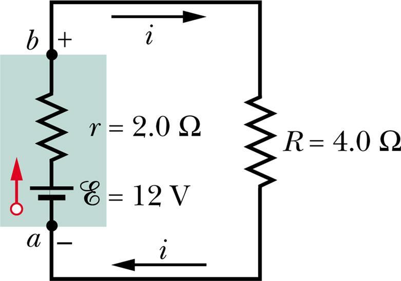 Diferença de Potencial entre dois pontos. Qual é a diferença de potencial entre os pontos a e b do circuito?