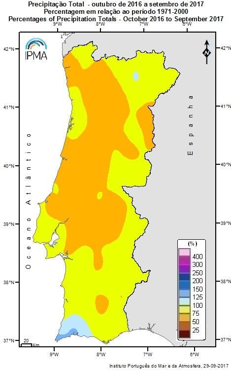 De referir que nos 10 anos hidrológicos com os valores mais baixos de precipitação acumulada, 5 ocorreram depois de 2000 (Tabela 2).