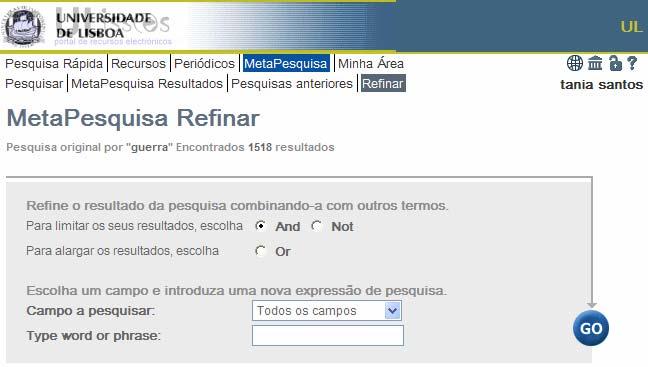 12) Aguardar até aparecerem novos resultados. 13) Se estiver com atenção, reparará que o número de registos aumentou, podendo sempre Combinar mais.