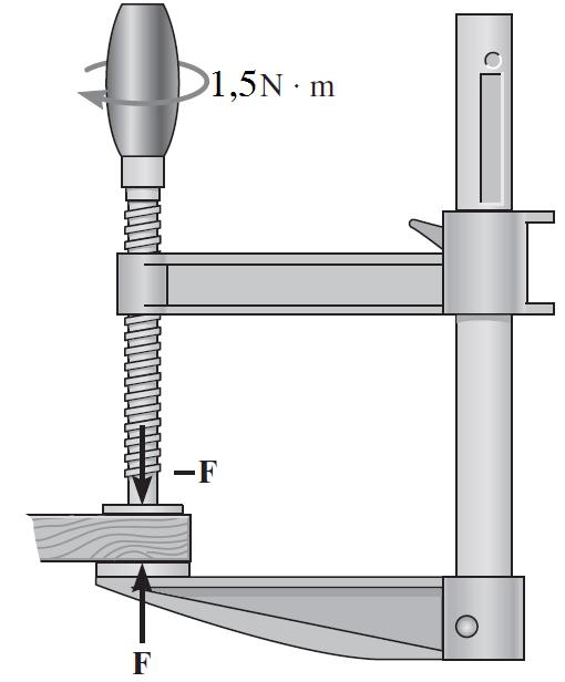 10. O parafuso de rosca quadrada do grampo tem um diâmetro médio de 14 mm e um passo médio de 6,0 mm.