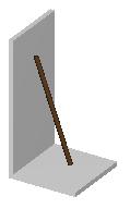 Uma barra homogênea e de secção constante encontra-se apoiada pelas suas extremidades sobre o chão e contra uma parede.