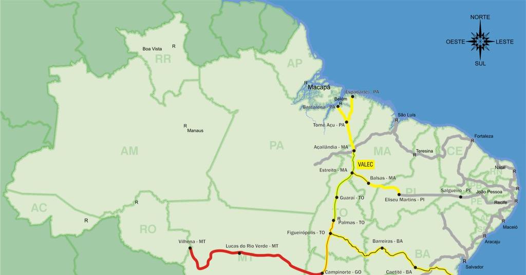 - Malha Ferroviária - FICO Ferrovia da Integração