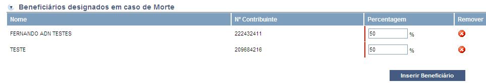 Conversão em Contrato 4. Campos de preenchimento relativos a Cláusulas de Beneficiários (Cont.): Podem ser inseridos mais do que um Beneficiário.