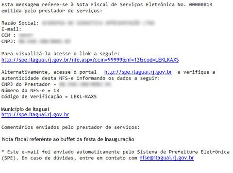 Página 49 de 111 Esta NFS-e não gera crédito. Esta NFS-e substitui o RPS Nº XXXXXX, emitido em dd/mm/yyyy. Demais casos de não geração de crédito Casos de conversão de RPS 5.5.11. Visualização da NFS-e pelo tomador que receber a NFS-e por E-mail O tomador de serviços, ao receber a NFS-e por E-mail, poderá visualizar e imprimir a NFS-e recebida.