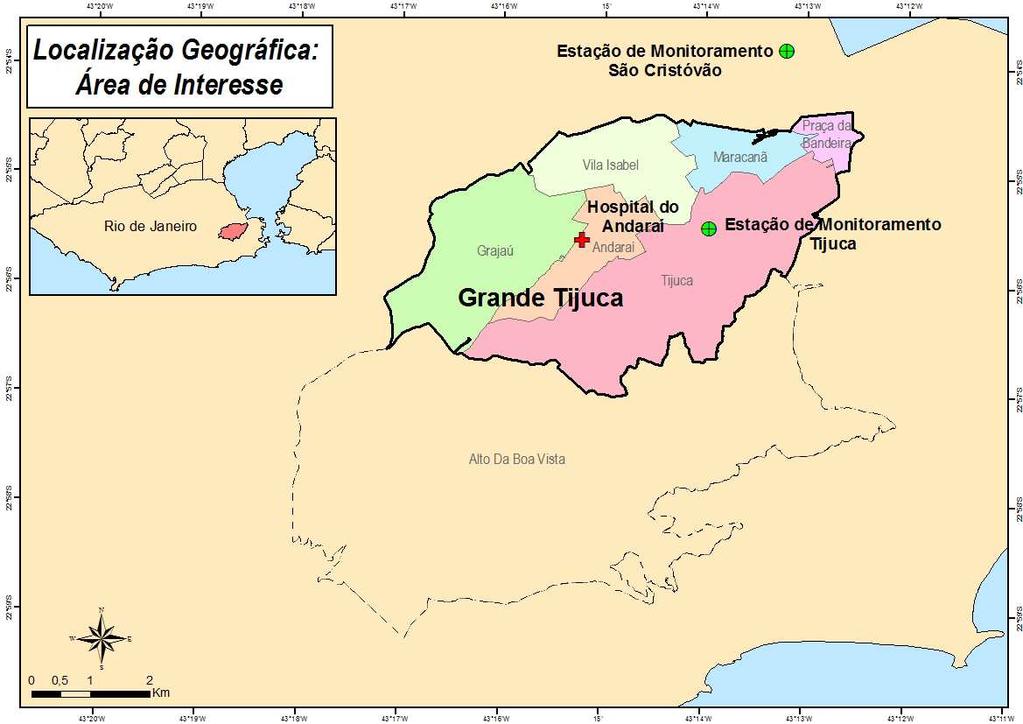 63 Figura 6 - Mapa de Localização dos Pontos de Interesse - Grande Tijuca - RJ(Fonte: Elaborado com base nos dados disponíveis no IBGE - www.ibge.gov.