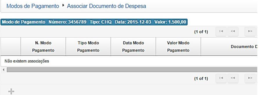 3. Recolha de Documentos de Despesa Separador Modos de Pagamento Associação dos modos de pagamento aos documentos de despesa A aplicação abre um novo ecrã