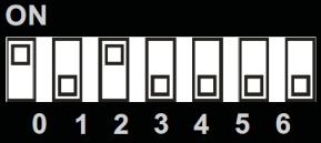 Para endereçar a XM-210 DP no barramento, basta selecionar a posição de cada chave no frontal de forma a obter um único endereço que represente a base binária compreendida de 1 a 125, como por
