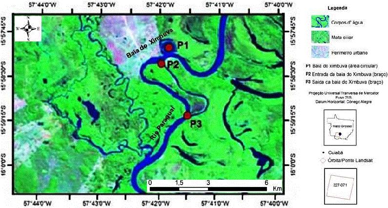 Figura 1 Canal secundário do rio Paraguai e baía da Ximbuva, Cáceres Mato Grosso Tabela 1 Composição granulométrica dos sedimentos de fundo (2012) CONSIDERAÕES FINAIS: