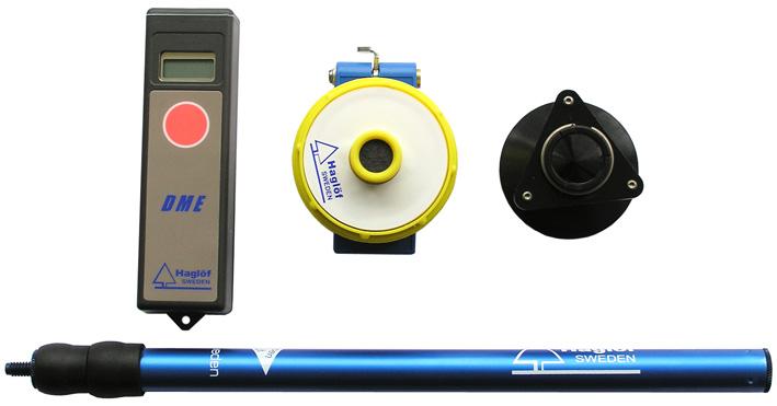 2018/05/07 12:40 13/14 A ﬁgura acima mostra uma aste (em azul) e um adapatador (em preto) que permitem o uso do DME para medição