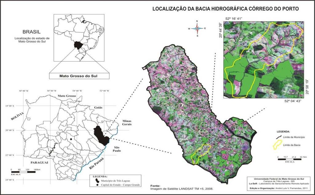 Objetivos Este trabalho tem como objetivo a descrição fisiográfica e análise de uso da terra e cobertura vegetal da bacia hidrográfica córrego do Porto, localizada no município de Três Lagoas (MS),