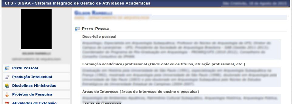 Após selecionar a opção Consulta de Servidores da UFS, será exibida a tela a seguir, onde poderá buscar por