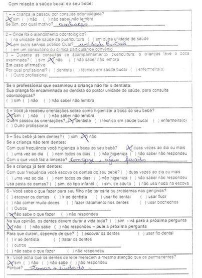 13. CONEX Apresentação Oral Resumo Expandido 5 Figura 01: Questionário utilizado Considerações Finais Conclui-se que as orientações de higiene bucal do bebê ainda não são passadas para todas as mães