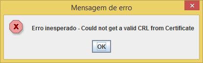 Caso o quadro contendo as certificações não seja carregado, verifique se seu computador possui bloqueador de pop-ups e/ou não está o software JAVA instalado.