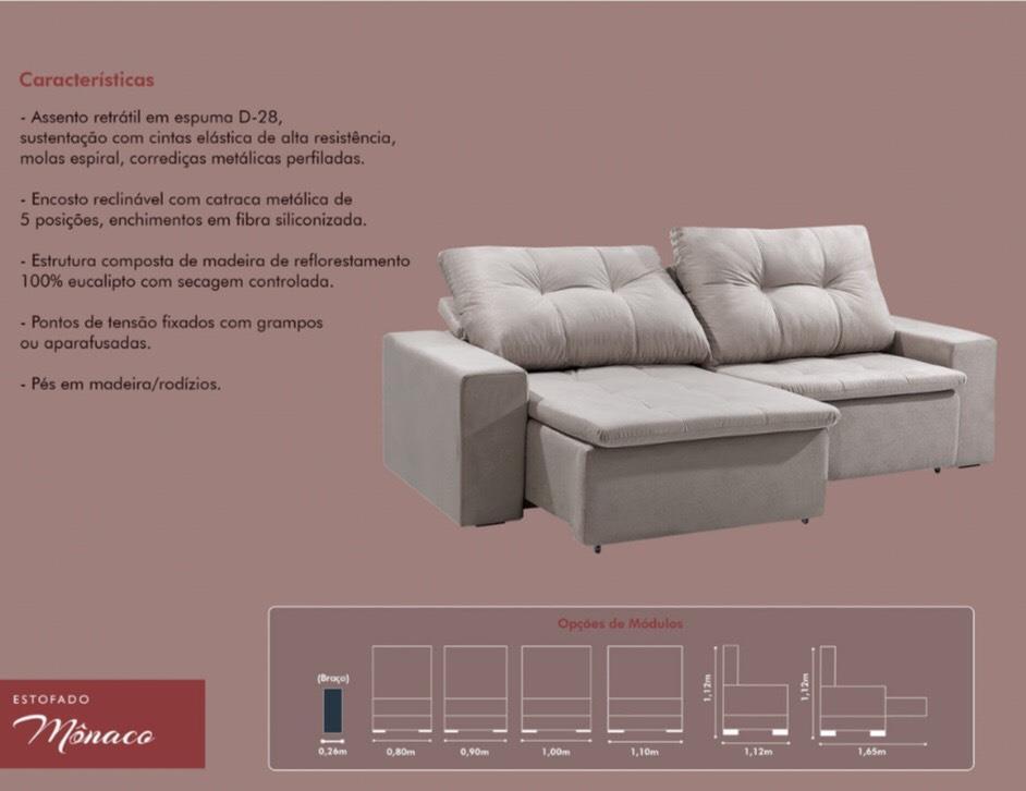Caro cliente certifique as dimensões do sofá.
