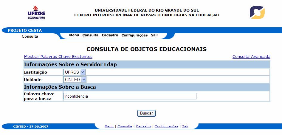 Bibliotecas Digitais e Repositório de Vídeos Projeto CESTA - UFRGS