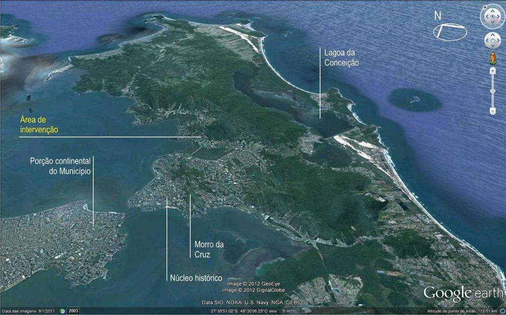 Figura 1: Vista aérea de Florianópolis (Fonte: Google Earth).