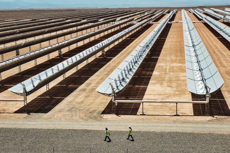 Central solar Noor II de Ouarzazate (Marrocos) que inclui uma rede elétrica, um sistema de drenagem das águas pluviais, edifícios públicos e acesso à água potável para as comunidades do entorno