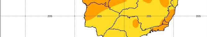 Há previsão de anomalia negativa dos volumes de chuva para o próximo trimestre, (Mapa 50(b)).