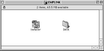 Macintosh 1 Inicie o Macintosh e insira o CD-ROM no respectivo leitor. 2 Faça clique duas vezes no ícone de instalação (Installer) do EMP Link. O programa de instalação inicia automaticamente.