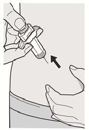 Passo 11: Retire Continue a pressionar o êmbolo e retire a agulha da pele com o mesmo ângulo com que foi inserido. Não volte a colocar a tampa da agulha.