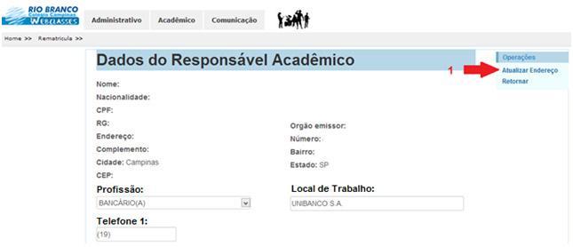 Período: 24 a 30/10/20 Somente os campos destacados em vermelhos na figura acima estarão disponíveis para atualização. Após encerrar a atualização, clique em Salvar (Seta1).