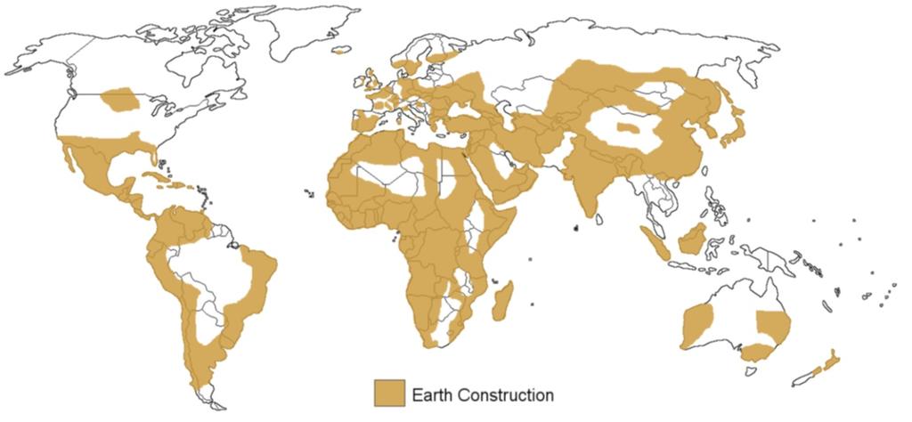 terra crua é o material de construção principal.