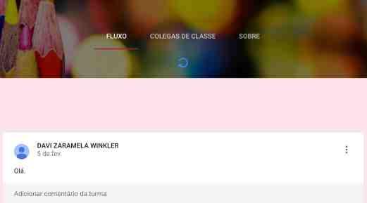 8 TELA PRINCIPAL Logo aparecerá a tela principal do Google Classroom. Selecione a turma do (a) aluno (a).