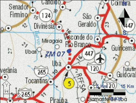 trevo c/ MG 447 Coordenadas UTM Sul 7669372 Oeste 712850 Altitude (m) 414 INFORMAÇÃO DE CAMPO DA