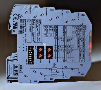 ProLine Tecnologia de Interface Transmissores Universais Transmissor universal de temperatura, extensômetros (strain gauges) e potenciômetros em alojamento de 6 mm com interface de infravermelho,