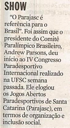 Roberto Alves Show Show / Parajasc / Brasil / Comitê Paraolímpico Brasileiro /