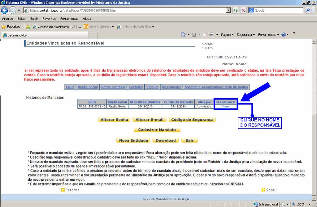 5.2) Abaixo do campo RESPONSÁVEL clique no nome