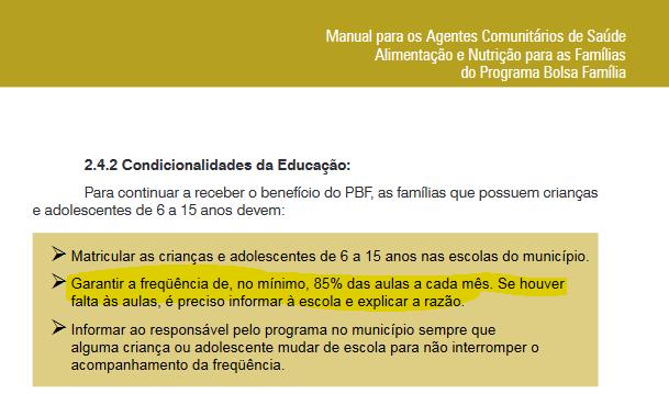 1.2.2 Especificidades do Cargo Agente Comunitário de Saúde Questão 31 Candidatos: 848343 Alegações: Candidata alega em síntese que a alternativa D é incorreta, ou seja, não é uma condicionalidade