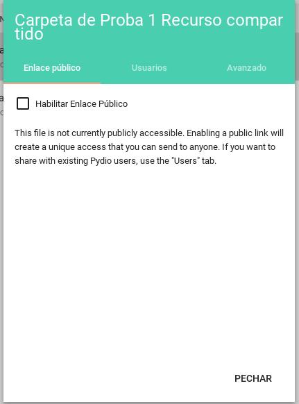 Enlace Público: para compartir un arquivo con usuarios