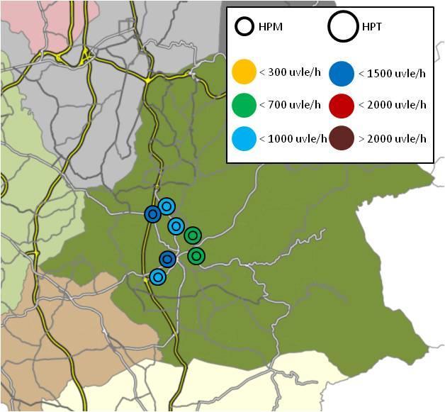 conjunto de contagens de tráfego classificadas em veículos realizados em dias anteriores à introdução de portagens ligeiros e pesados.