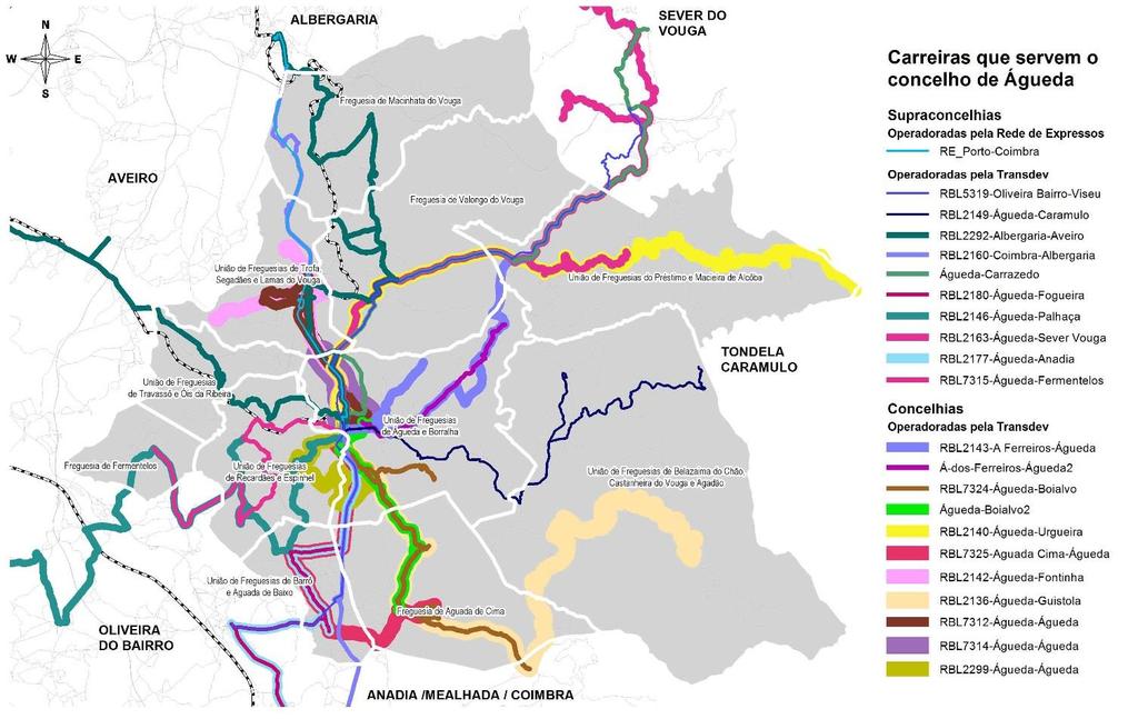 estes dois concelhos (a carreira Águeda-Carrazedo) deixa de circular e a outra (a carreira Águeda-Sever Vouga) vê a sua oferta reduzida de 10 para 2 circulações/dia nas férias escolares.