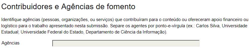 para indexação d) CONTRIBUIDORES E AGÊNCIAS DE FOMENTO