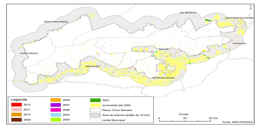 Figure 1 Deforestation image in RESEX Chico Mendes
