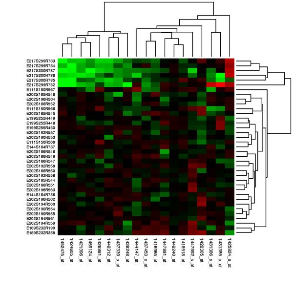 Heat maps São matrizes de valores representados graficamente em geral são valores comparativos fold values : quantas vezes maior do que um valor de referência (ex: Z-score zero) tons de verde