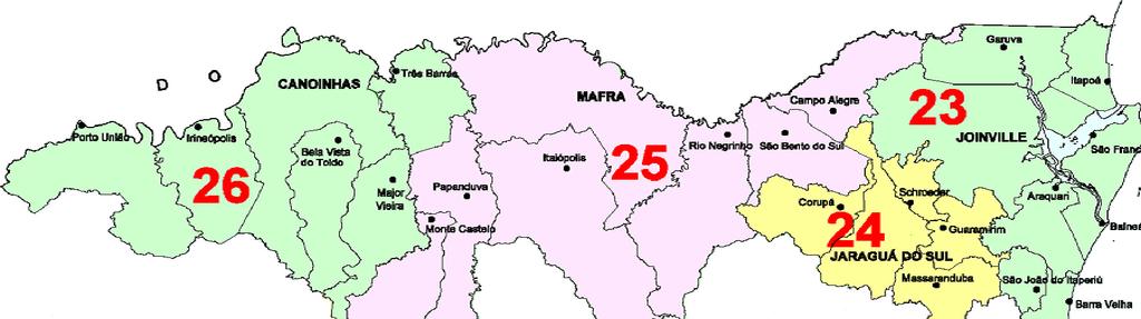 MACRORREGIÃO NORDESTE E PLANALTO NORTE 26 municípios com 1.147.