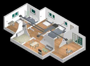 Cenário residencial Cenário comercial de pequenas dimensões 2 modelos disponíveis Um acessório localizado na saída da unidade