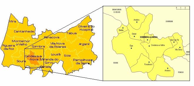 2 LOCALIZAÇÃO DA ÁREA DE ESTUDO O Concelho de Condeixa-a-Nova situa-se na faixa litoral da região centro do país.