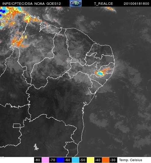 De acordo com a imagem da Figura 3, foi possível observar um aumento espacial da precipitação acumulada do dia 18 de junho sobre o território de Alagoas e Pernambuco, quanto à variação temporal,