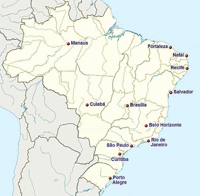 Brazilski gradovi u kojima će se odigravati utakmice je Brazil kao domaćin automatski sudionik. Konačni je ždrijeb skupina održan 30. srpnja 2011.
