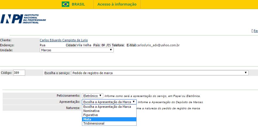 Em peticionamento acima, escolha a opção Eletrônico destacada em azul.