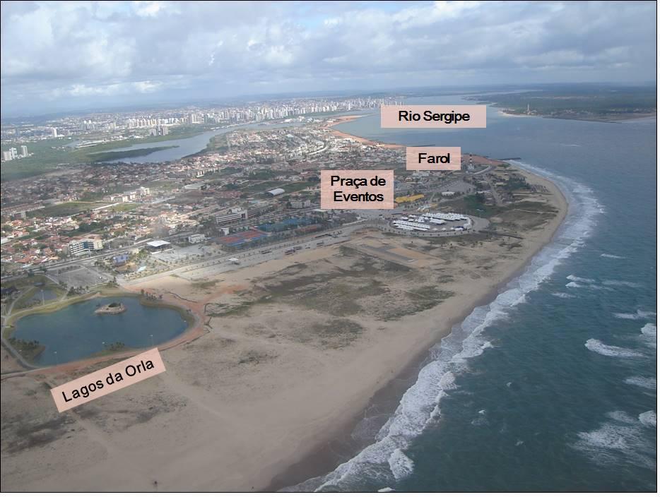 Figura 5. Fotografia aérea oblíqua da área estudo, praias dos Artistas e da Atalaia, Aracaju.