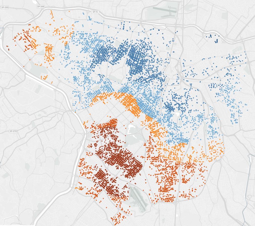 Economia Espacial O preço de um apartamento compreende o preço de todos os seus atributos: localização, área útil, número de dormitórios, suítes, etc.