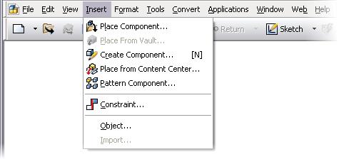 Estrutura de menus O Autodesk Inventor usa a estrutura de menus padrão comum em todos os aplicativos do Microsoft Windows.