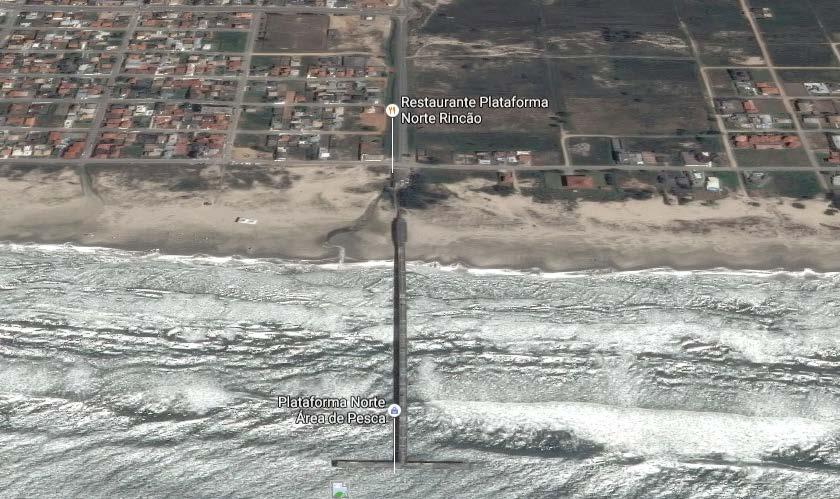 Plataforma de Pesca do Balneário do Rincão vista por satélite (Fonte: https://www.