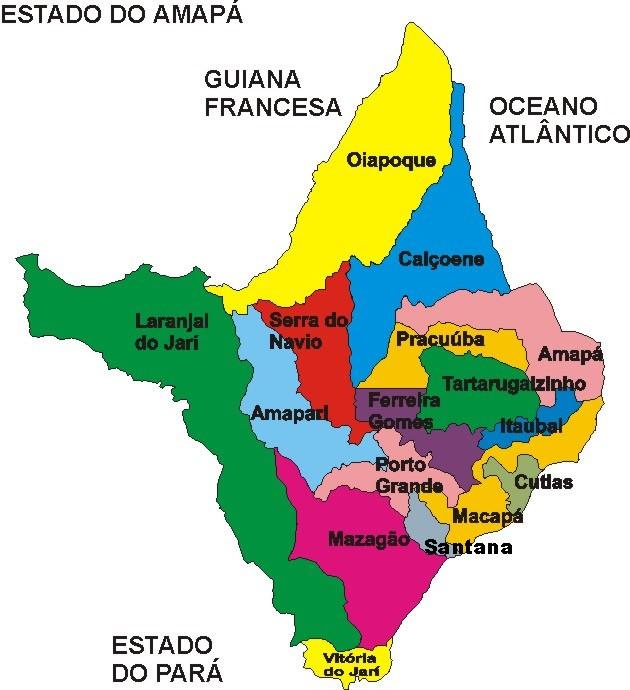 6) Veja o mapa do Estado do Amapá e responda: a) O estado do Amapá tem quantos Municípios?